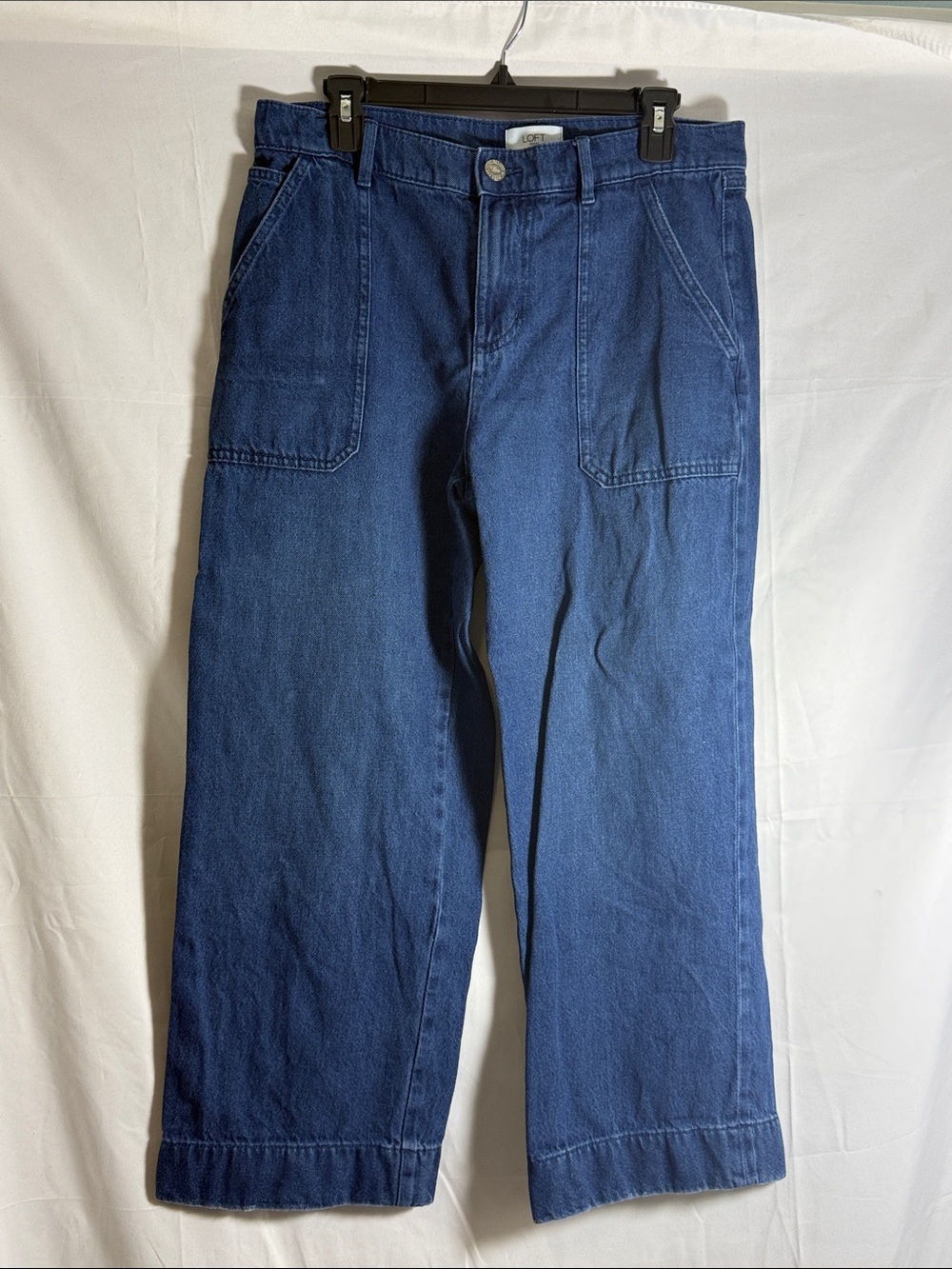 LOFT Relaxed Straight-Leg Jeans in Deep Blue